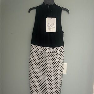 Hayden Black and White Polka Dot Midi Dress